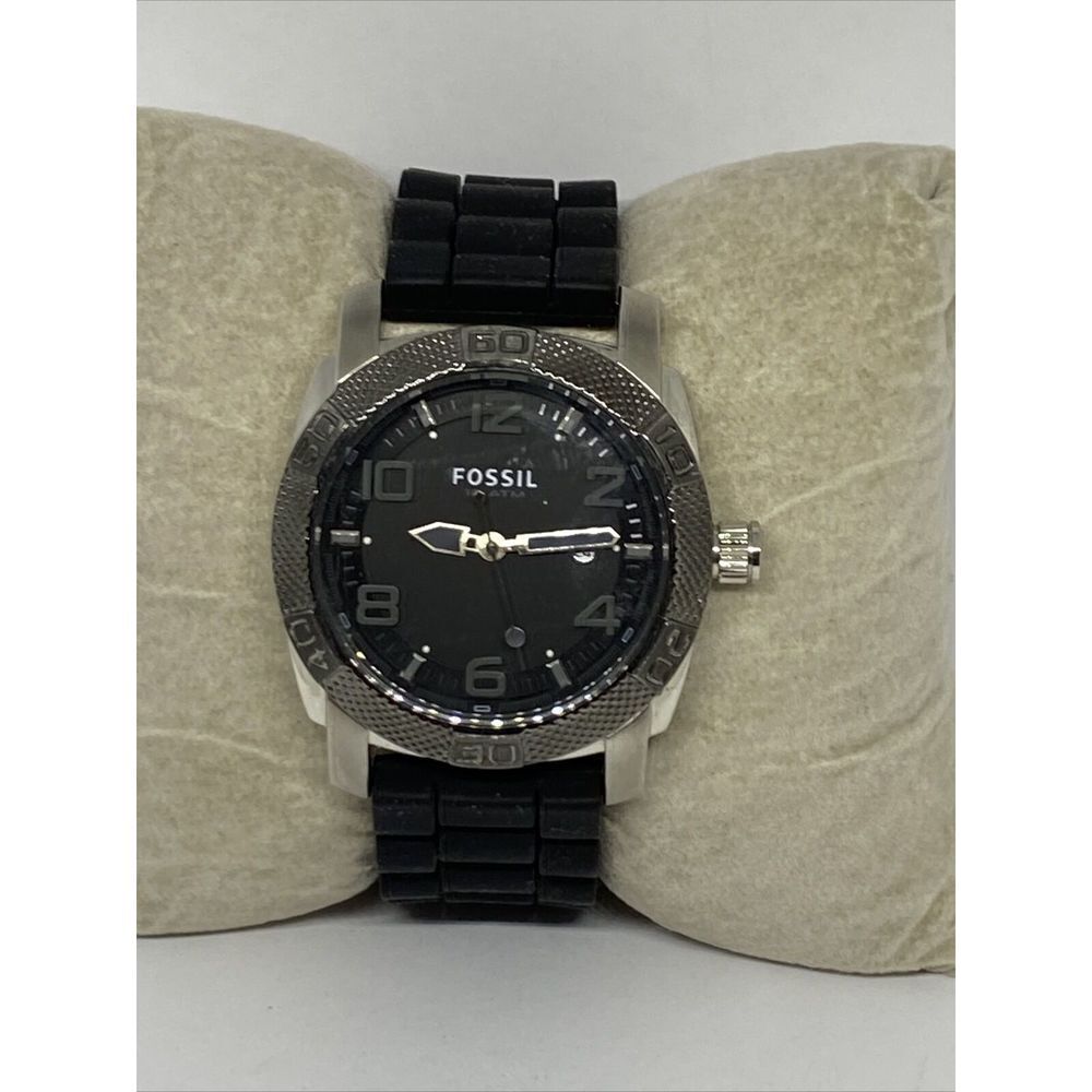 Fossil PR5409 Men's Black Silicone Analog Black Dial Quartz Genuine Watch JK2